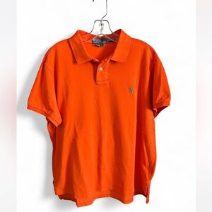 Polo by Ralph Lauren Orange Polo Shirt with Green pony. Men’s Size XL.